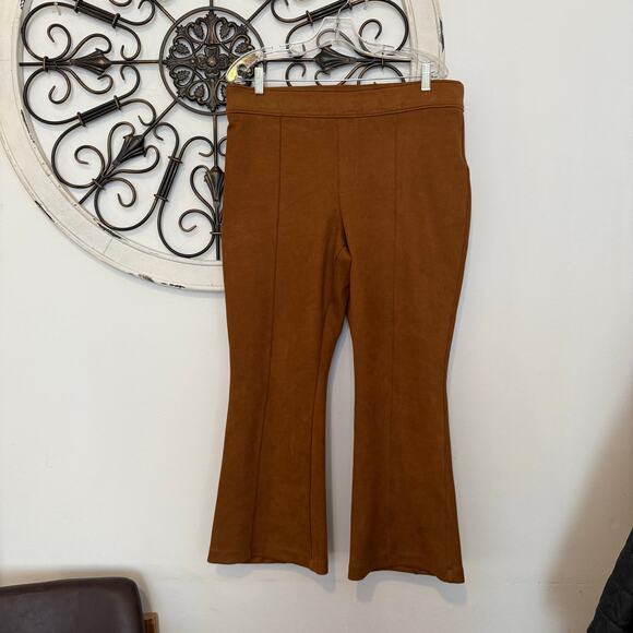 SPANX Faux Suede Flare Pants Caramel Brown Womens 2X - Picture 5 of 11